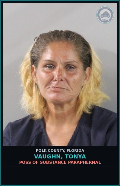 CCW arrest card for VAUGHN, TONYA in Polk County: POSS OF DRUG PARAPHERNAL