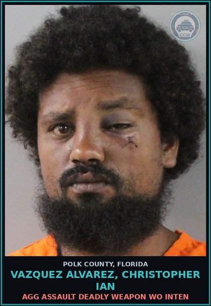 CCW arrest card for VAZQUEZ ALVAREZ, CHRISTOPHER IAN in Polk County: Felony Battery
