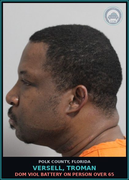 CCW arrest card for VERSELL, TROMAN in Polk County: Dom Viol Battery on Person over 65