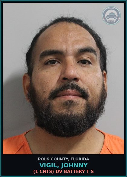 CCW arrest card for VIGIL, JOHNNY in Polk County: (1 cnts) DV BATTERY T S