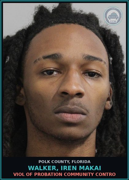 CCW arrest card for WALKER, IREN MAKAI in Polk County: Viol of Probation Community Contro