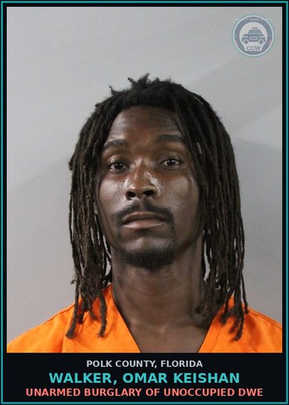 CCW arrest card for WALKER, OMAR KEISHAN in Polk County: POSS OF Methamp