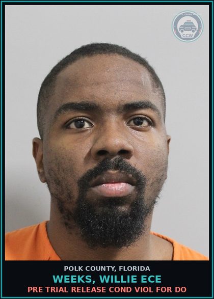 CCW arrest card for WEEKS, WILLIE ECE in Polk County: Pre Trial Release Cond Viol For Do