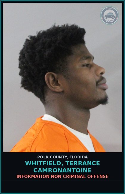 CCW arrest card for WHITFIELD, TERRANCE CAMRONANTOINE in Polk County: Information Non Criminal Offense