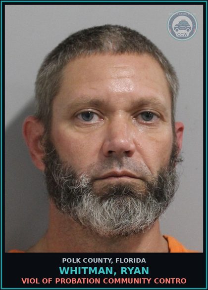 CCW arrest card for WHITMAN, RYAN in Polk County: Viol of Probation Community Contro