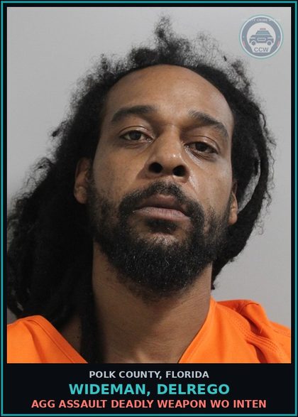 CCW arrest card for WIDEMAN, DELREGO in Polk County: Battery Touch Or Strike