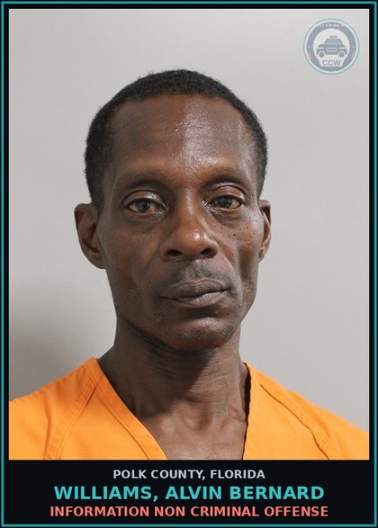 CCW arrest card for WILLIAMS, ALVIN BERNARD in Polk County: Information Non Criminal Offense