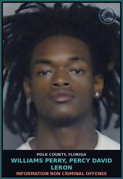 CCW arrest card for WILLIAMS PERRY, PERCY DAVID LERON in Polk County: Information Non Criminal Offense
