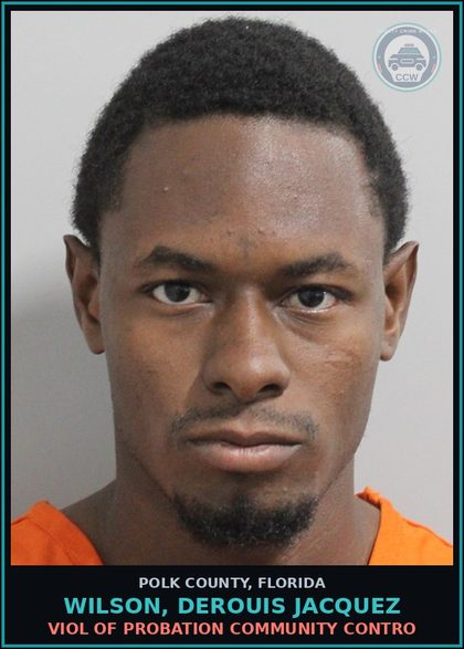 CCW arrest card for WILSON, DEROUIS JACQUEZ in Polk County: Viol of Probation Community Contro