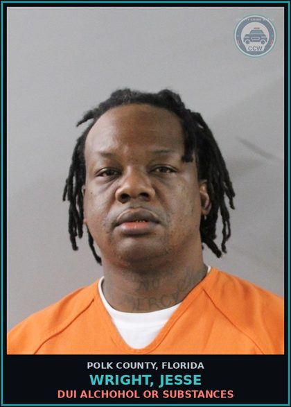 CCW arrest card for WRIGHT, JESSE in Polk County: 0.15 or Higher or W Person Under 1