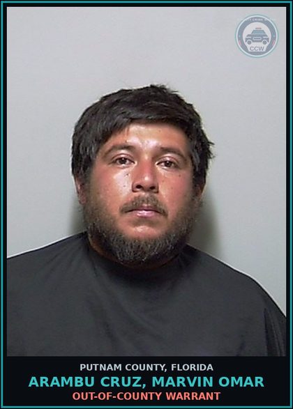 CCW arrest card for ARAMBU CRUZ, MARVIN OMAR in Putnam County: OUT-OF-COUNTY WARRANT
