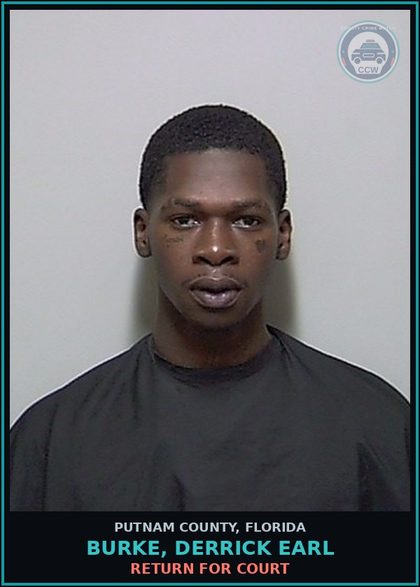 CCW arrest card for BURKE, DERRICK EARL in Putnam County: RETURN FOR COURT