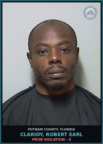 CCW arrest card for CLARIDY, ROBERT EARL in Putnam County: PROB VIOLATION - 0