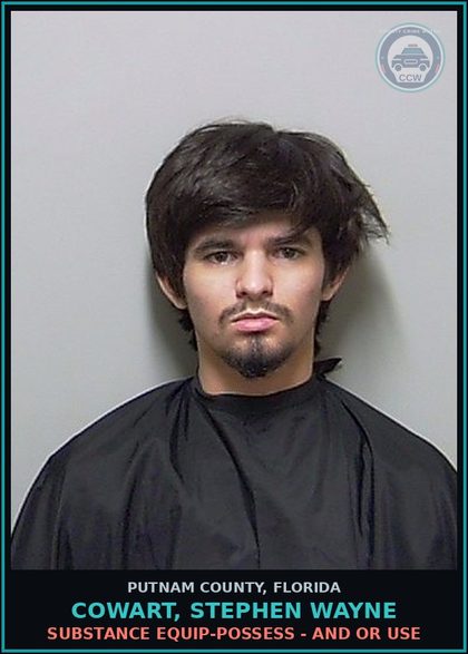 CCW arrest card for COWART, STEPHEN WAYNE in Putnam County: DRUG EQUIP-POSSESS - AND OR USE