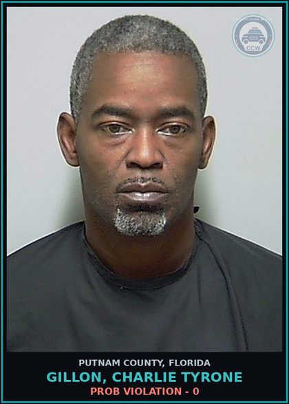 CCW arrest card for GILLON, CHARLIE TYRONE in Putnam County: PROB VIOLATION - 0