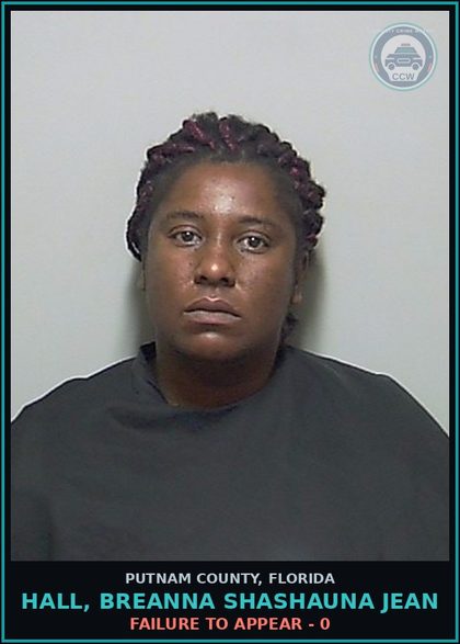 CCW arrest card for HALL, BREANNA SHASHAUNA JEAN in Putnam County: FAILURE TO APPEAR - 0