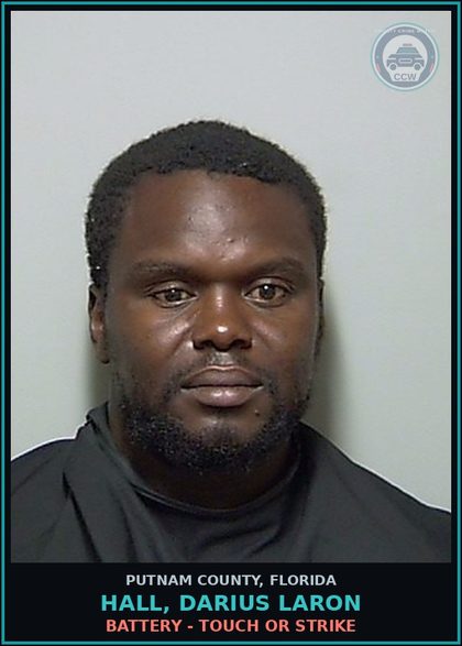 CCW arrest card for HALL, DARIUS LARON in Putnam County: STALKING - SEXUALLY CYBERHARASSES ANOTHER PERSON