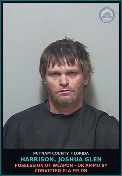 CCW arrest card for HARRISON, JOSHUA GLEN in Putnam County: DRUGS-POSSESS - CNTRL SUB WO PRESCRIPTION
