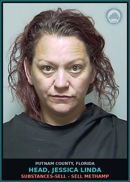 CCW arrest card for HEAD, JESSICA LINDA in Putnam County: DRUGS-SELL - SELL Methamp