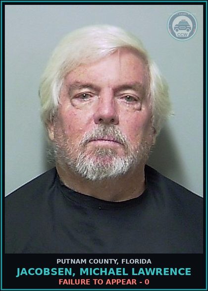 CCW arrest card for JACOBSEN, MICHAEL LAWRENCE in Putnam County: FAILURE TO APPEAR - 0