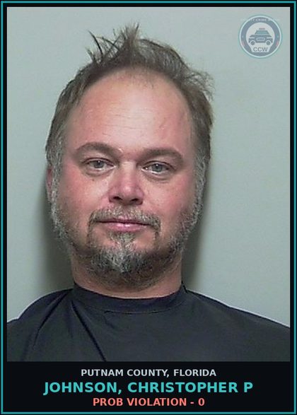 CCW arrest card for JOHNSON, CHRISTOPHER P in Putnam County: PROB VIOLATION - 0