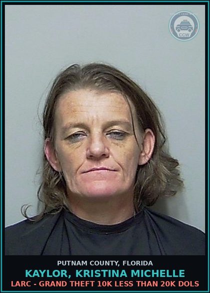 CCW arrest card for KAYLOR, KRISTINA MICHELLE in Putnam County: BURGL - UNOCCUPIED DWELLING UNARMED