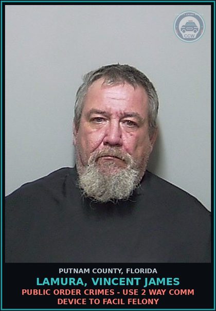 CCW arrest card for LAMURA, VINCENT JAMES in Putnam County: DAMAGE PROP-CRIM MISCH - OVER 200 DOLS UNDER 1000 DOLS