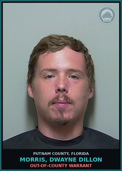 CCW arrest card for MORRIS, DWAYNE DILLON in Putnam County: OUT-OF-COUNTY WARRANT