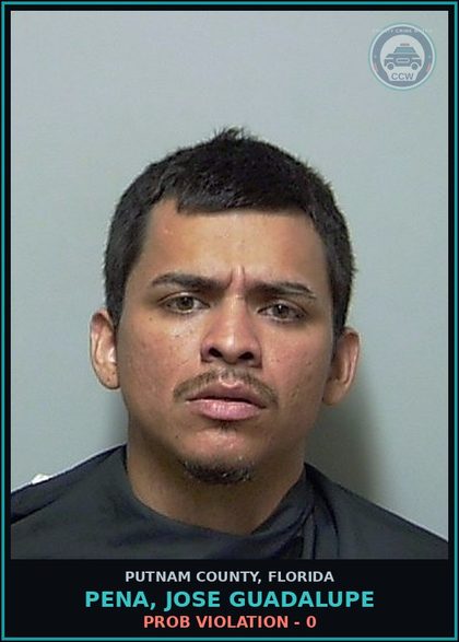 CCW arrest card for PENA, JOSE GUADALUPE in Putnam County: PROB VIOLATION - 0