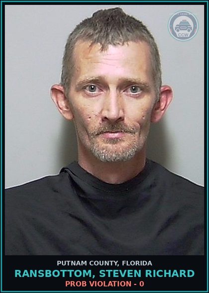 CCW arrest card for RANSBOTTOM, STEVEN RICHARD in Putnam County: PROB VIOLATION - 0