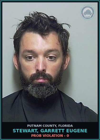 CCW arrest card for STEWART, GARRETT EUGENE in Putnam County: PROB VIOLATION - 0