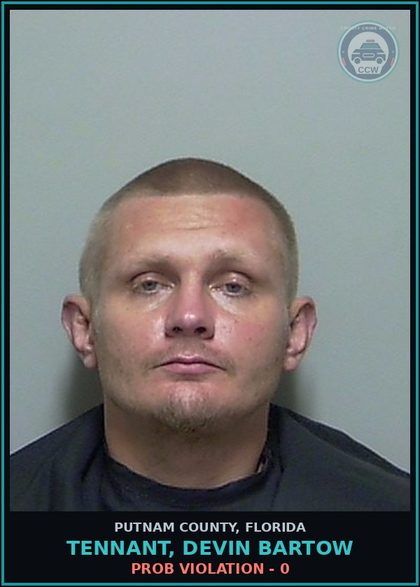 CCW arrest card for TENNANT, DEVIN BARTOW in Putnam County: PROB VIOLATION - 0