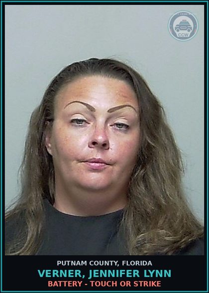CCW arrest card for VERNER, JENNIFER LYNN in Putnam County: BATTERY - TOUCH OR STRIKE