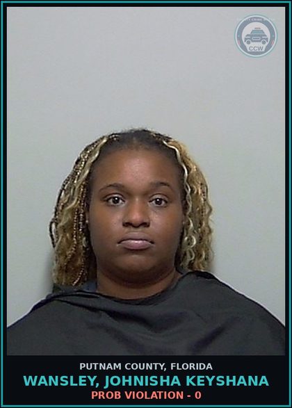 CCW arrest card for WANSLEY, JOHNISHA KEYSHANA in Putnam County: PROB VIOLATION - 0