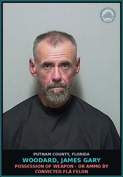 CCW arrest card for WOODARD, JAMES GARY in Putnam County: COCAINE-POSSESS - POSSESS COCAINE