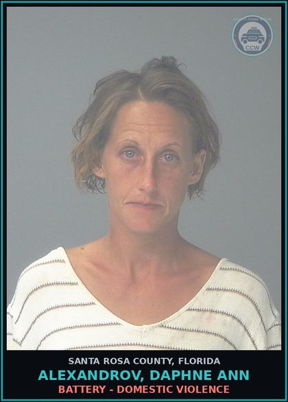 CCW arrest card for ALEXANDROV, DAPHNE ANN in Santa Rosa County: BATTERY - DOMESTIC VIOLENCE