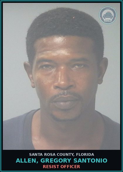CCW arrest card for ALLEN, GREGORY SANTONIO in Santa Rosa County: CONDIT RELEASE VIOLATION