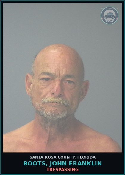 CCW arrest card for BOOTS, JOHN FRANKLIN in Santa Rosa County: TRESPASSING