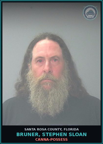 CCW arrest card for BRUNER, STEPHEN SLOAN in Santa Rosa County: Canna-POSSESS