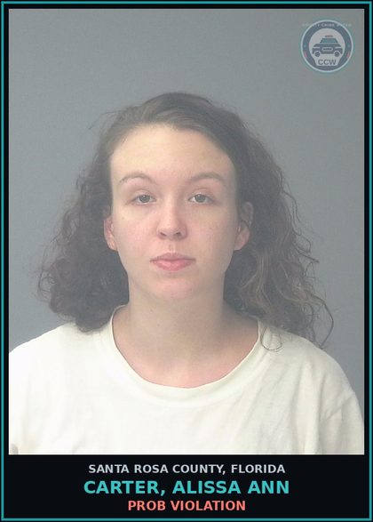 CCW arrest card for CARTER, ALISSA ANN in Santa Rosa County: PROB VIOLATION