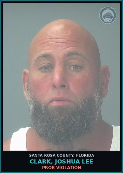 CCW arrest card for CLARK, JOSHUA LEE in Santa Rosa County: PROB VIOLATION