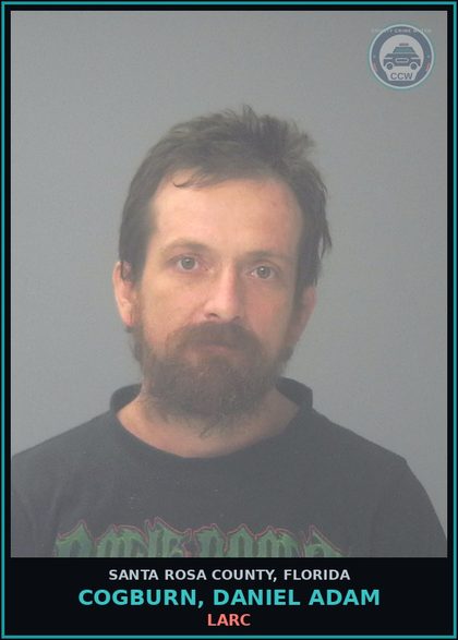 CCW arrest card for COGBURN, DANIEL ADAM in Santa Rosa County: LARC