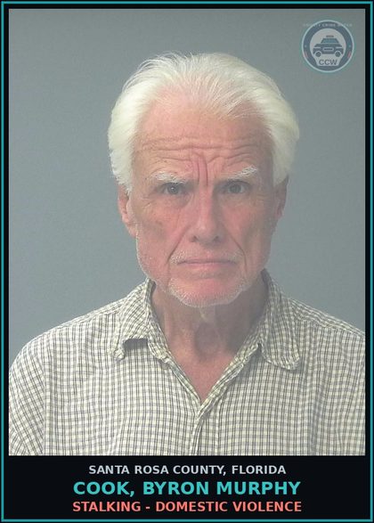 CCW arrest card for COOK, BYRON MURPHY in Santa Rosa County: STALKING - DOMESTIC VIOLENCE