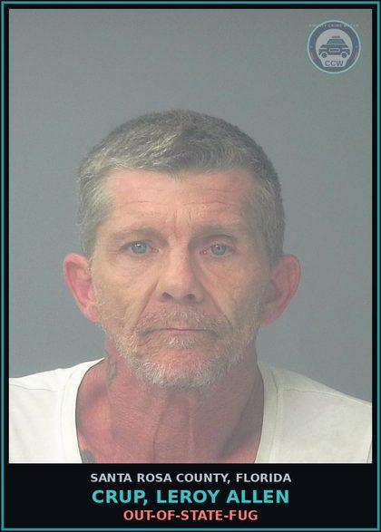 CCW arrest card for CRUP, LEROY ALLEN in Santa Rosa County: OUT-OF-STATE-FUG