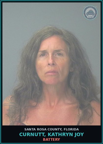 CCW arrest card for CURNUTT, KATHRYN JOY in Santa Rosa County: BATTERY