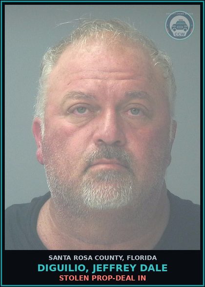 CCW arrest card for DIGUILIO, JEFFREY DALE in Santa Rosa County: STOLEN PROP-DEAL IN