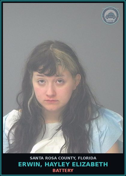 CCW arrest card for ERWIN, HAYLEY ELIZABETH in Santa Rosa County: BATTERY