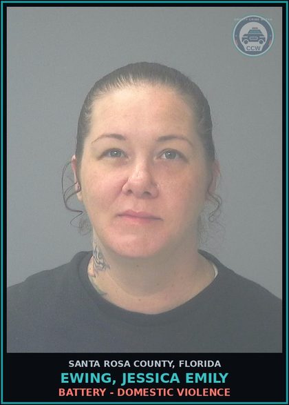 CCW arrest card for EWING, JESSICA EMILY in Santa Rosa County: BATTERY - DOMESTIC VIOLENCE
