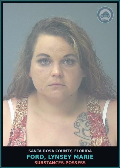 CCW arrest card for FORD, LYNSEY MARIE in Santa Rosa County: DRUGS-POSSESS