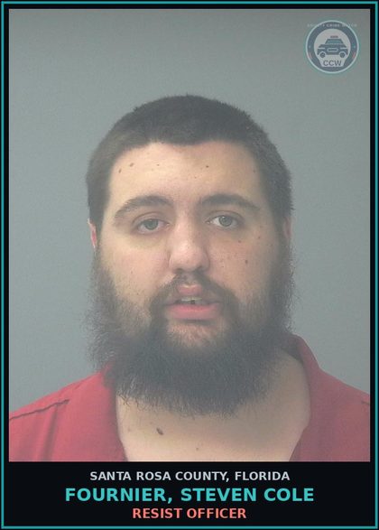 CCW arrest card for FOURNIER, STEVEN COLE in Santa Rosa County: RESIST OFFICER